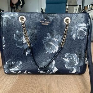 Kats Spade Blue Floral Medium Crossbody Bag